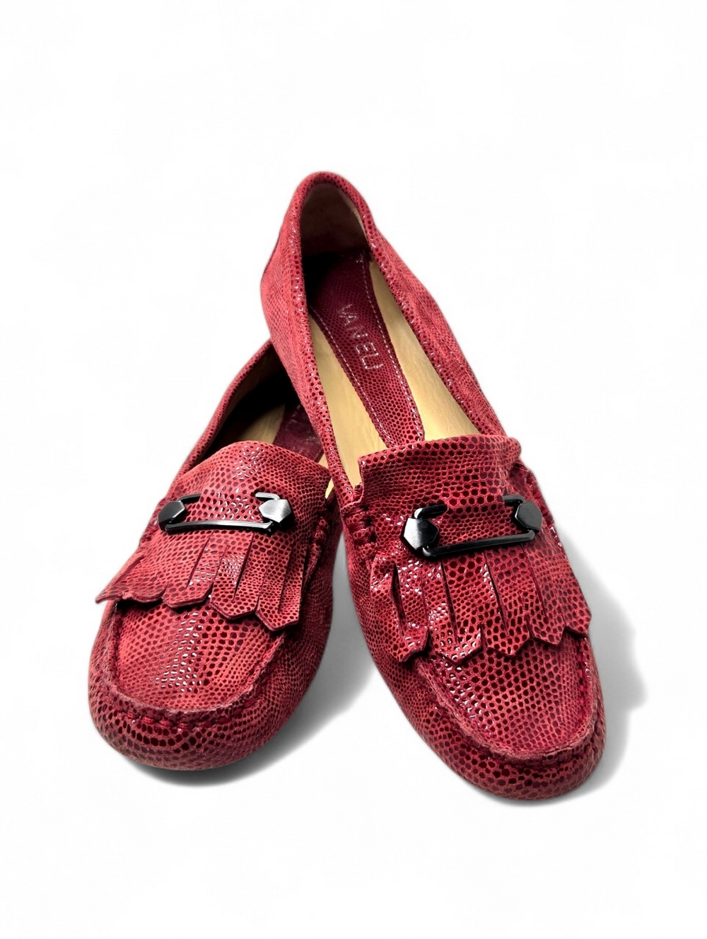 Vaneli embossed  Suede Loafers.  Burnt Red, 6.5